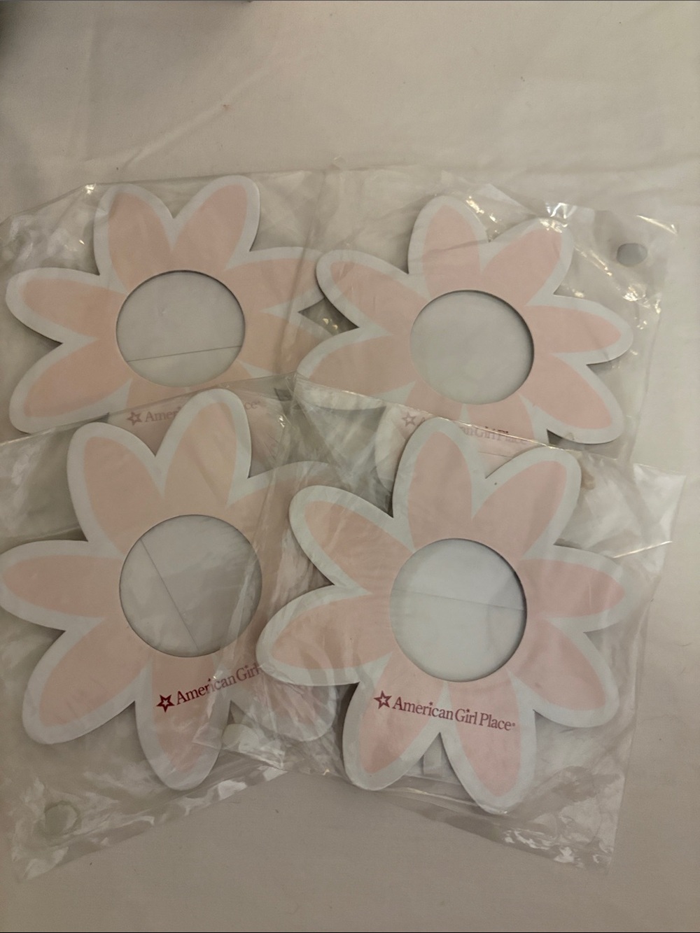 American Girl Pink Daisy Photo Frame Party Props Pack-Set of 4. New